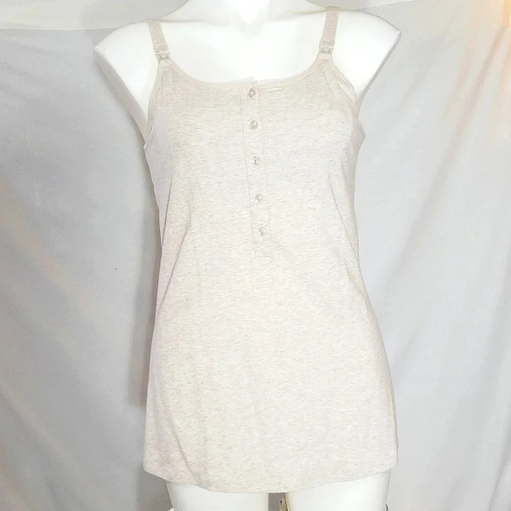SMALL Gilligan & O'Malley Nursing Henley Cami Oatmeal NWT‎